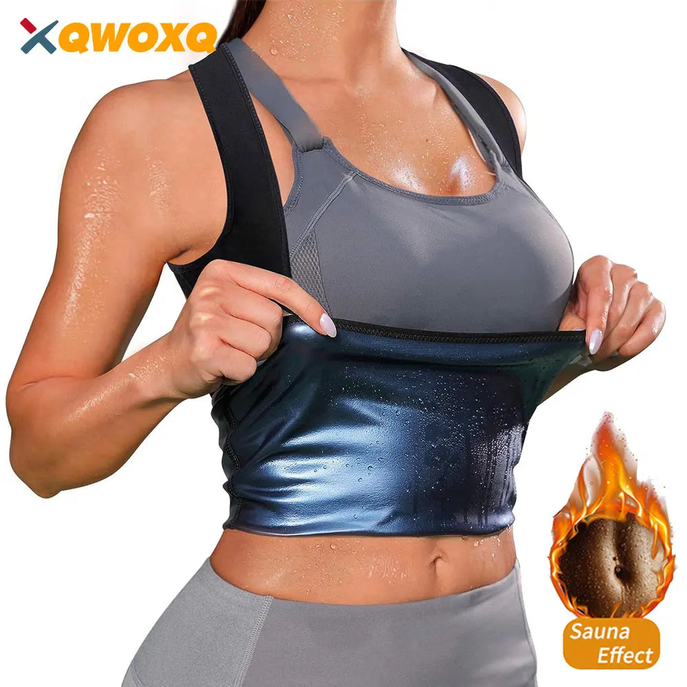 Colete de suor para sauna, camiseta atlética, colete de compressão, colete de sauna com retenção de calor, modelador de cintura.